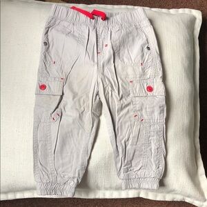Kids Casual Light Gray lined Pants with Red Details